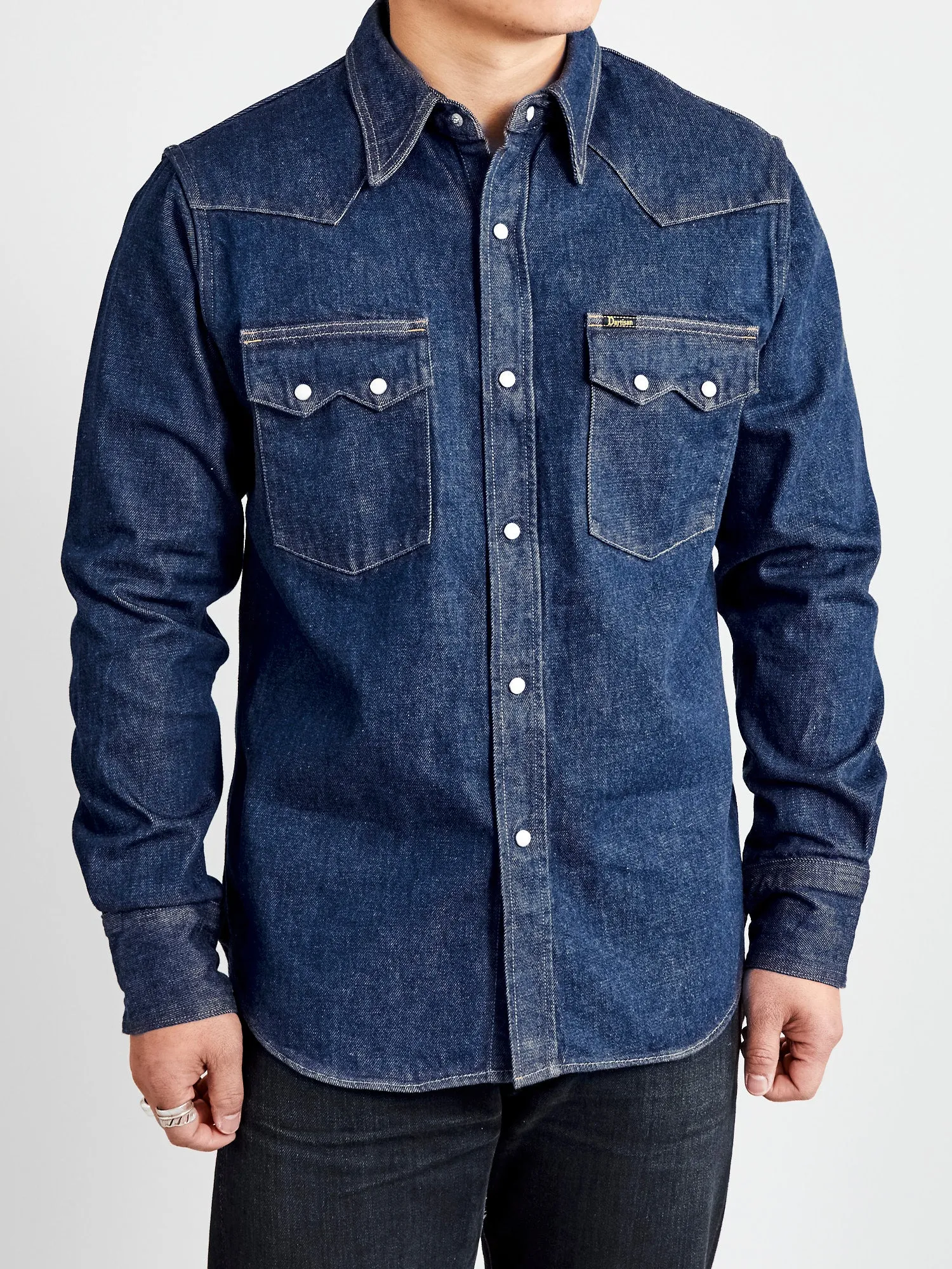 13oz Denim Western Shirt in Natural Indigo