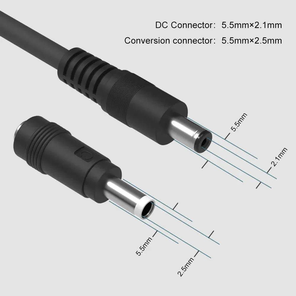 1.5M 16Awg Solar Cable Male Female Connectors Dc 5.5Mm X2.1Mm Adapter Kit For Solar Generators