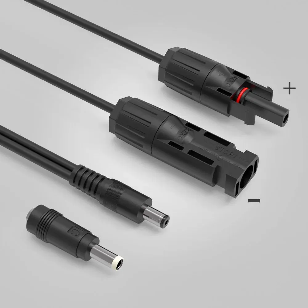 1.5M 16Awg Solar Cable Male Female Connectors Dc 5.5Mm X2.1Mm Adapter Kit For Solar Generators