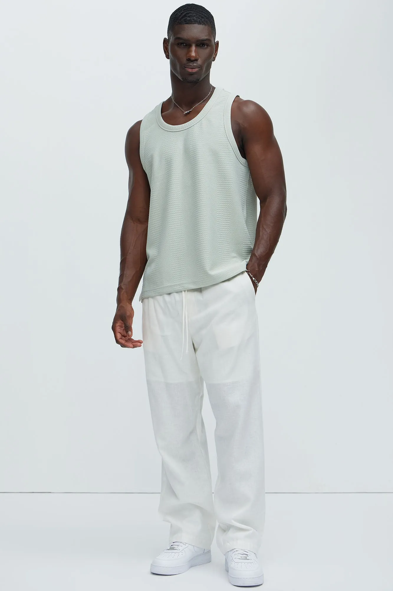 Angelo Textured Tank - Sage