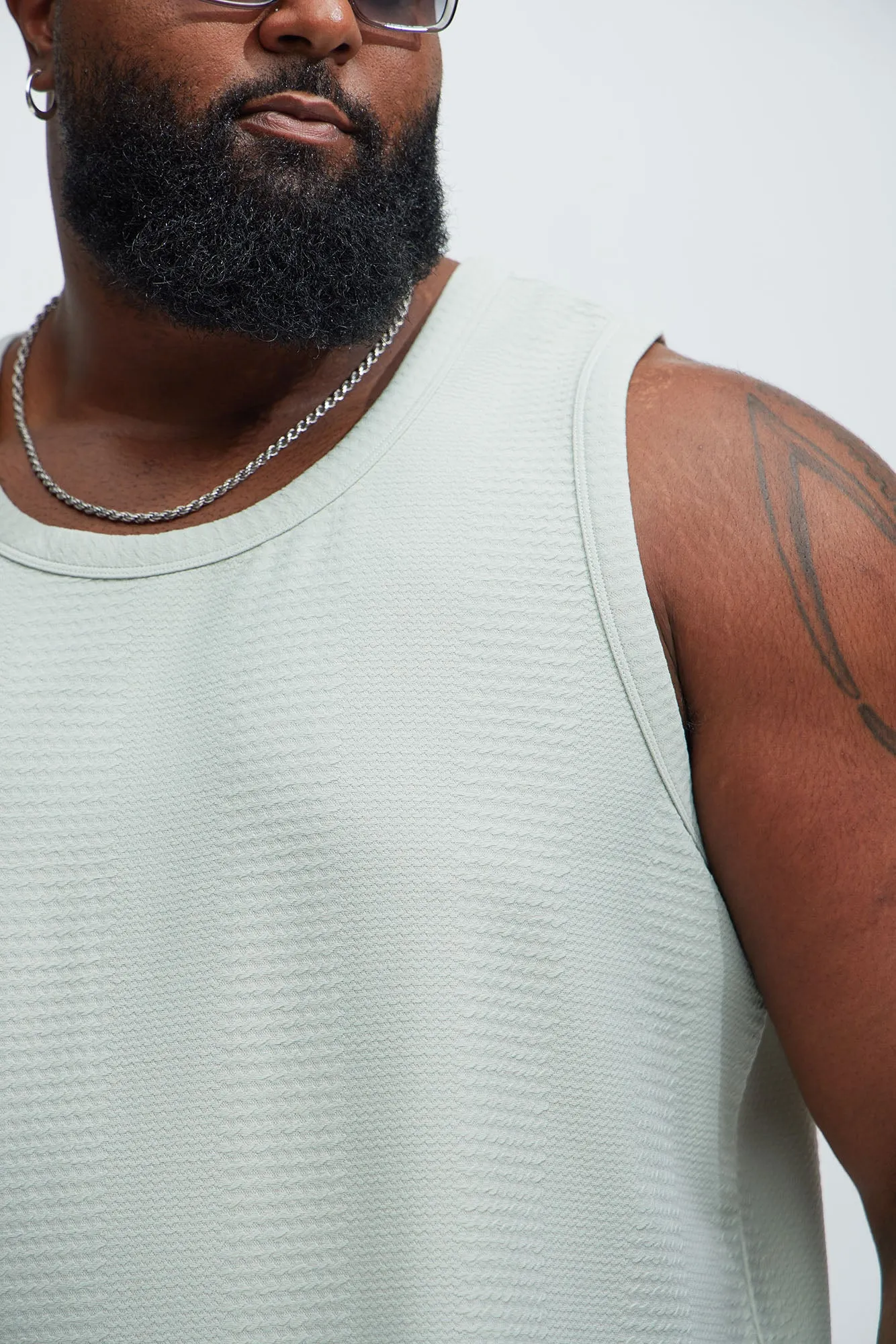 Angelo Textured Tank - Sage