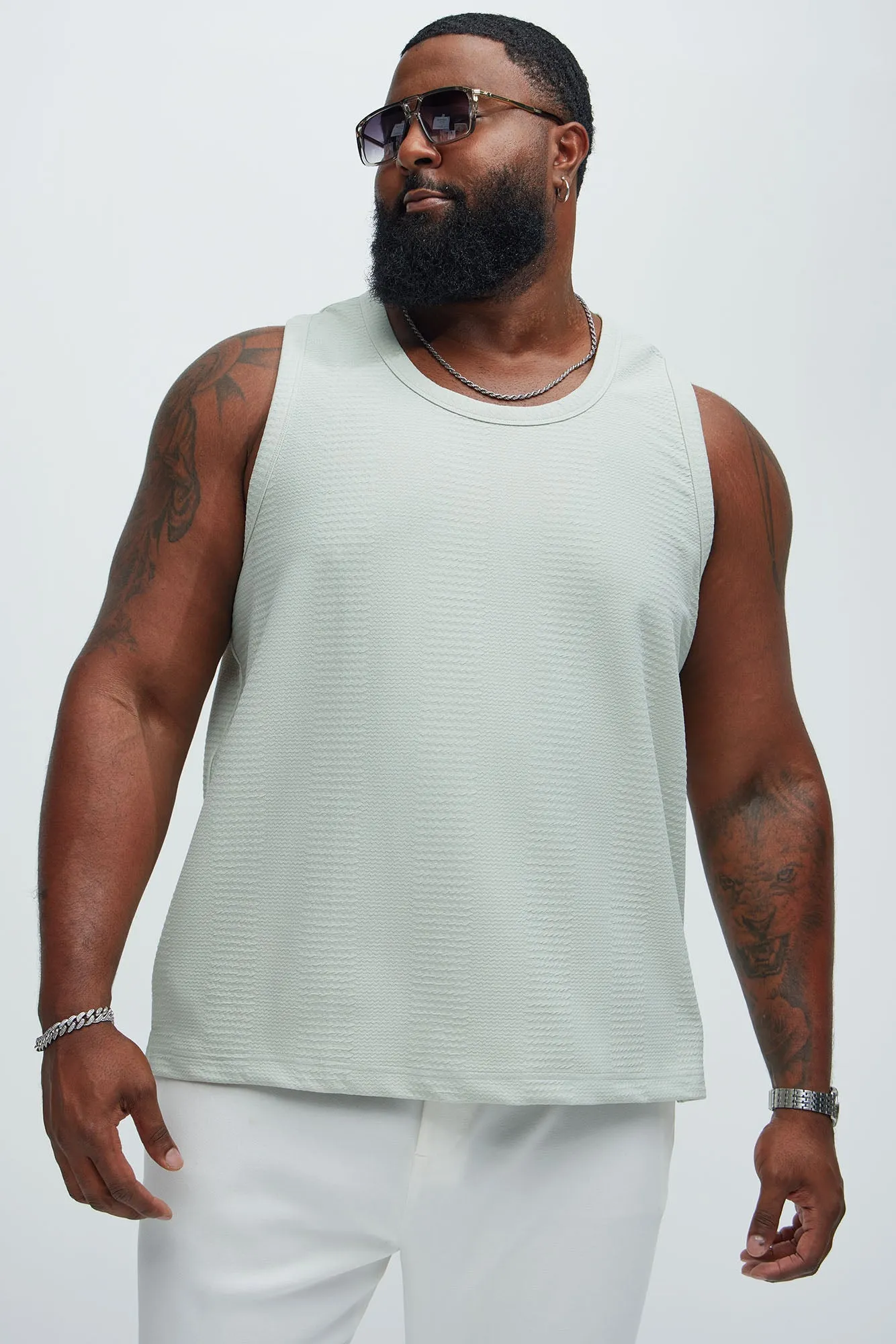 Angelo Textured Tank - Sage