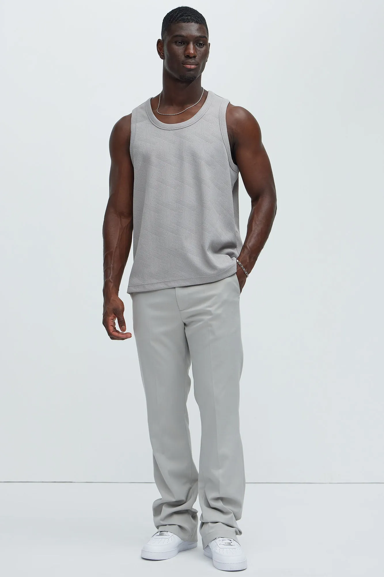 Benji Textured Tank Top - Grey