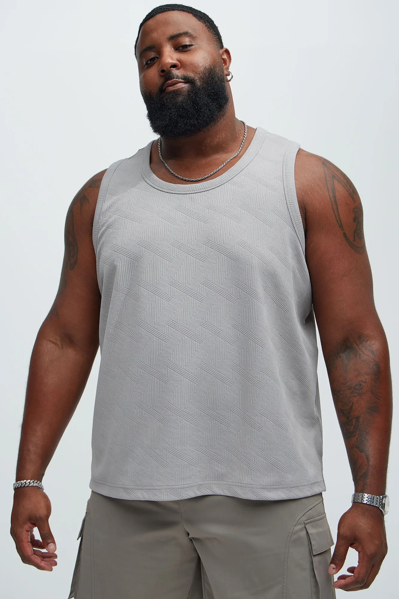 Benji Textured Tank Top - Grey