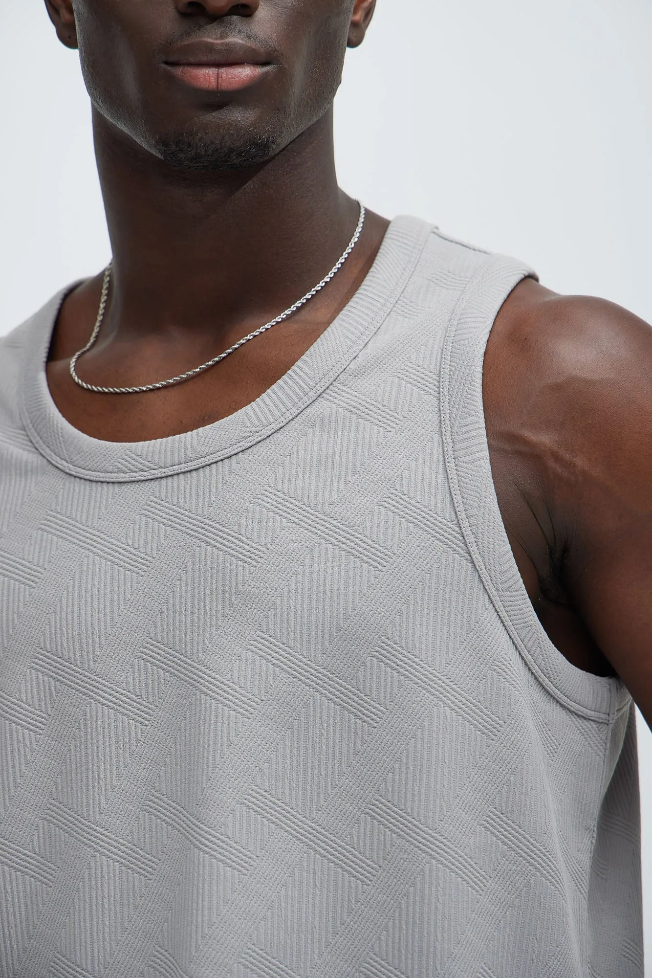 Benji Textured Tank Top - Grey
