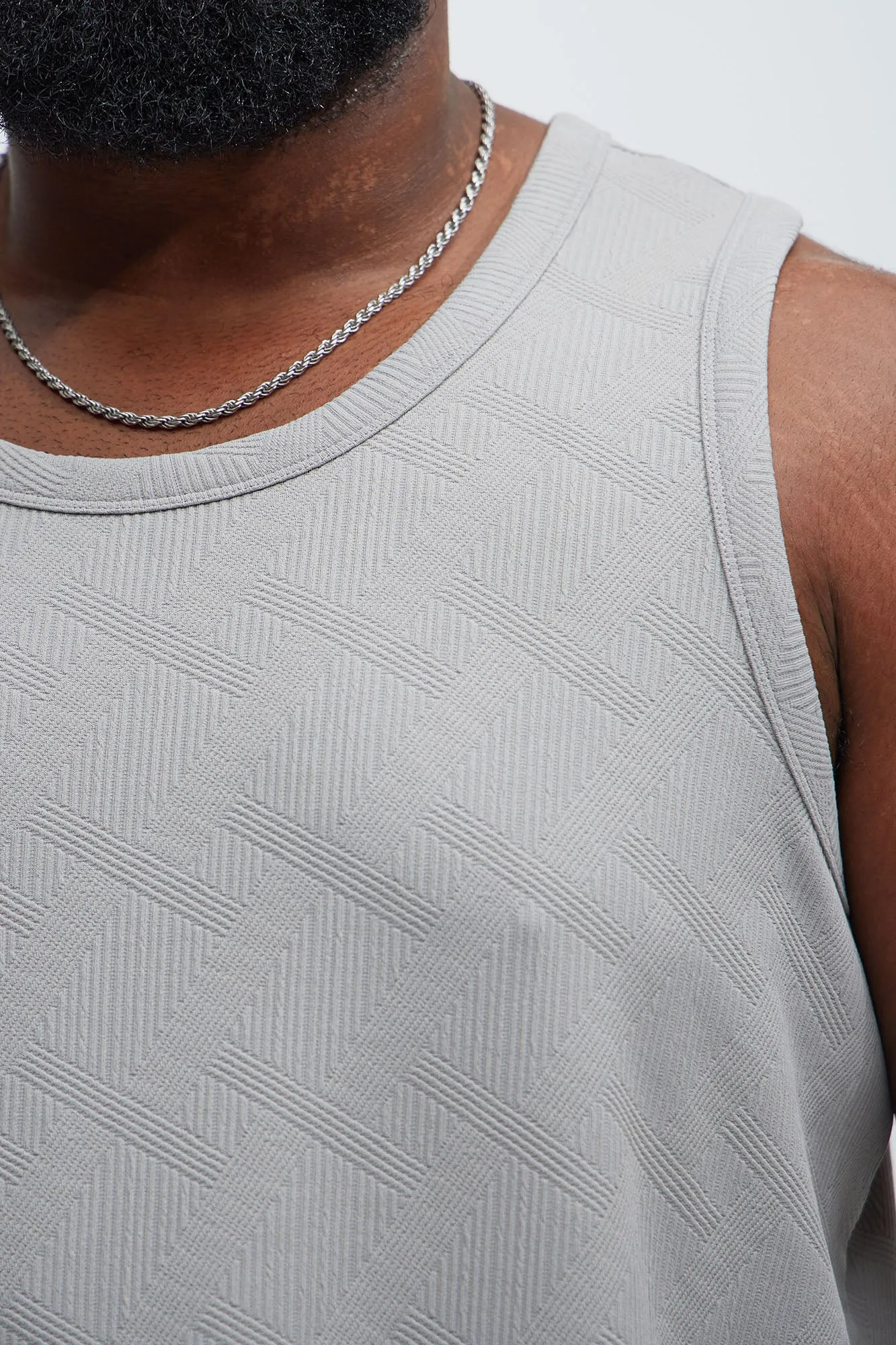 Benji Textured Tank Top - Grey