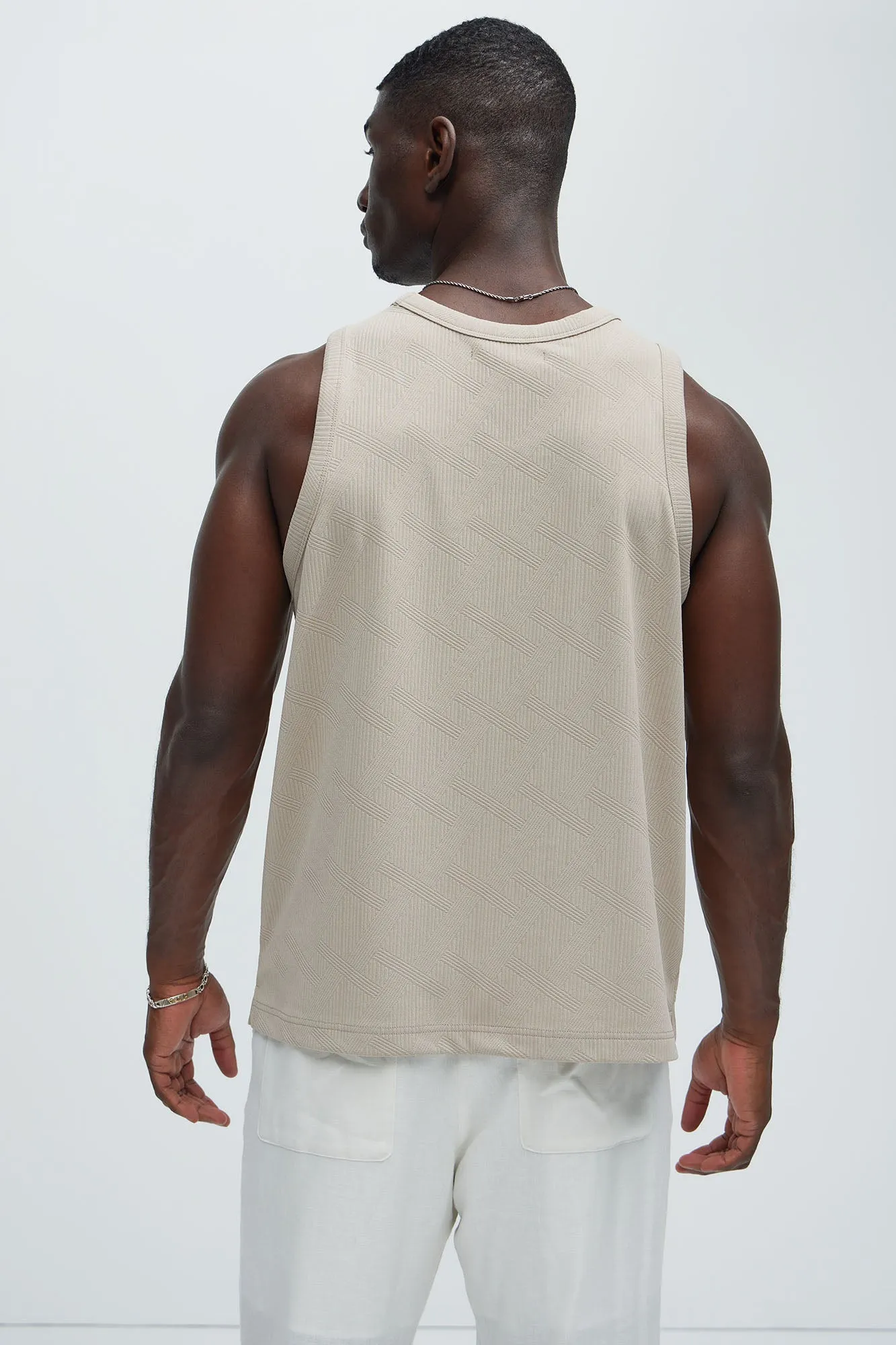 Benji Textured Tank Top - Taupe