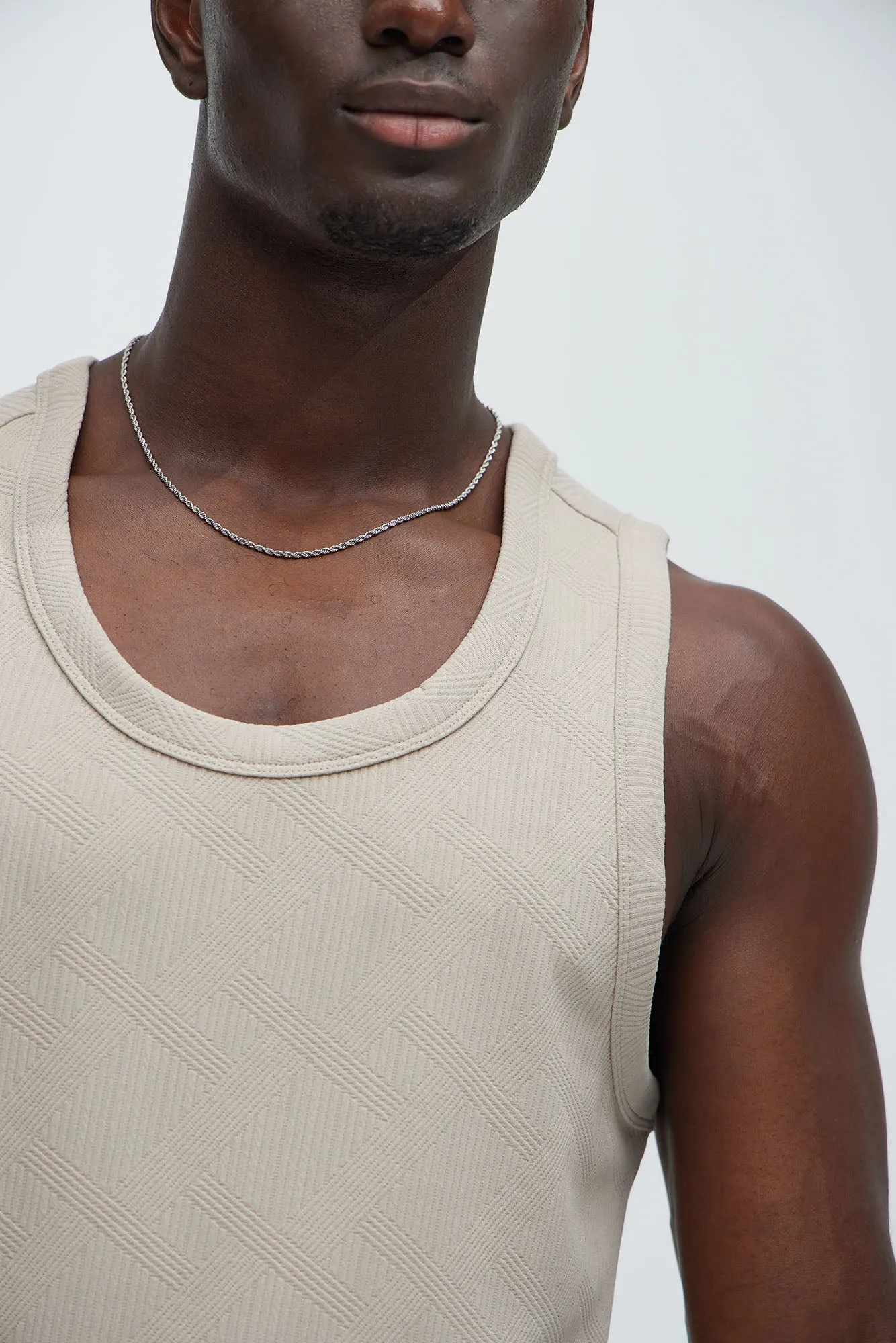 Benji Textured Tank Top - Taupe