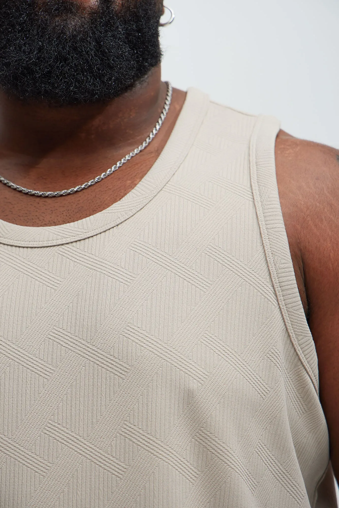 Benji Textured Tank Top - Taupe
