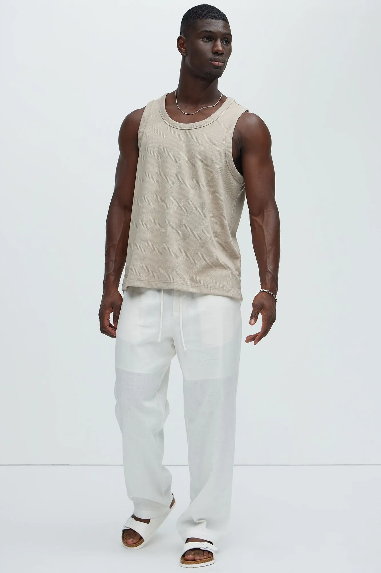 Benji Textured Tank Top - Taupe