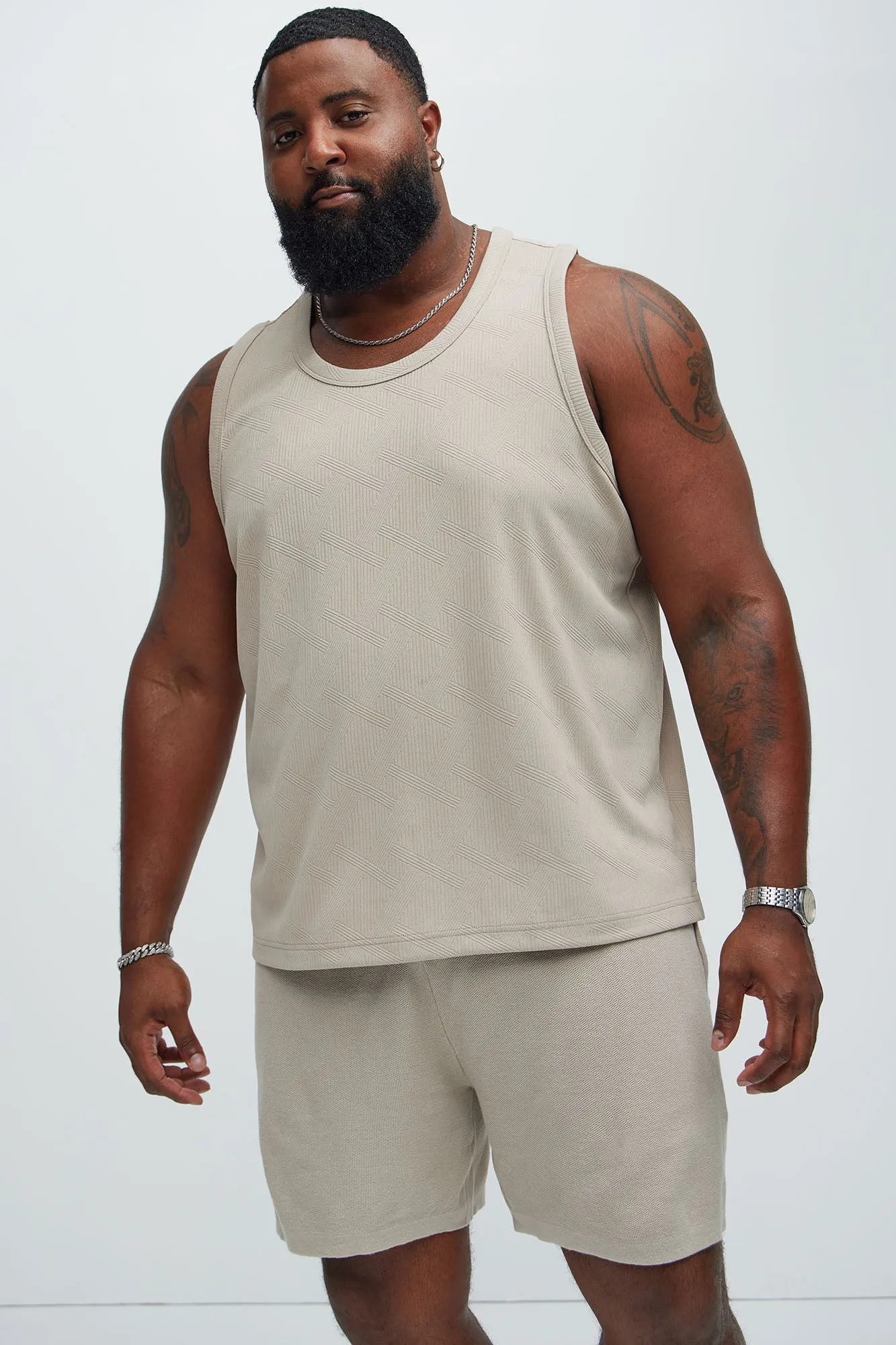 Benji Textured Tank Top - Taupe