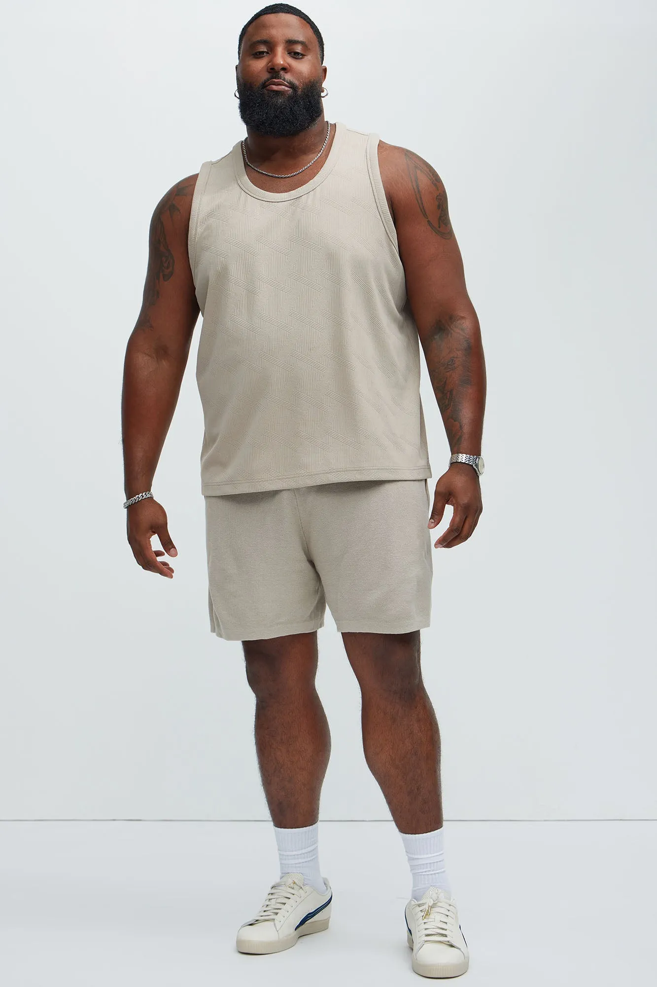 Benji Textured Tank Top - Taupe