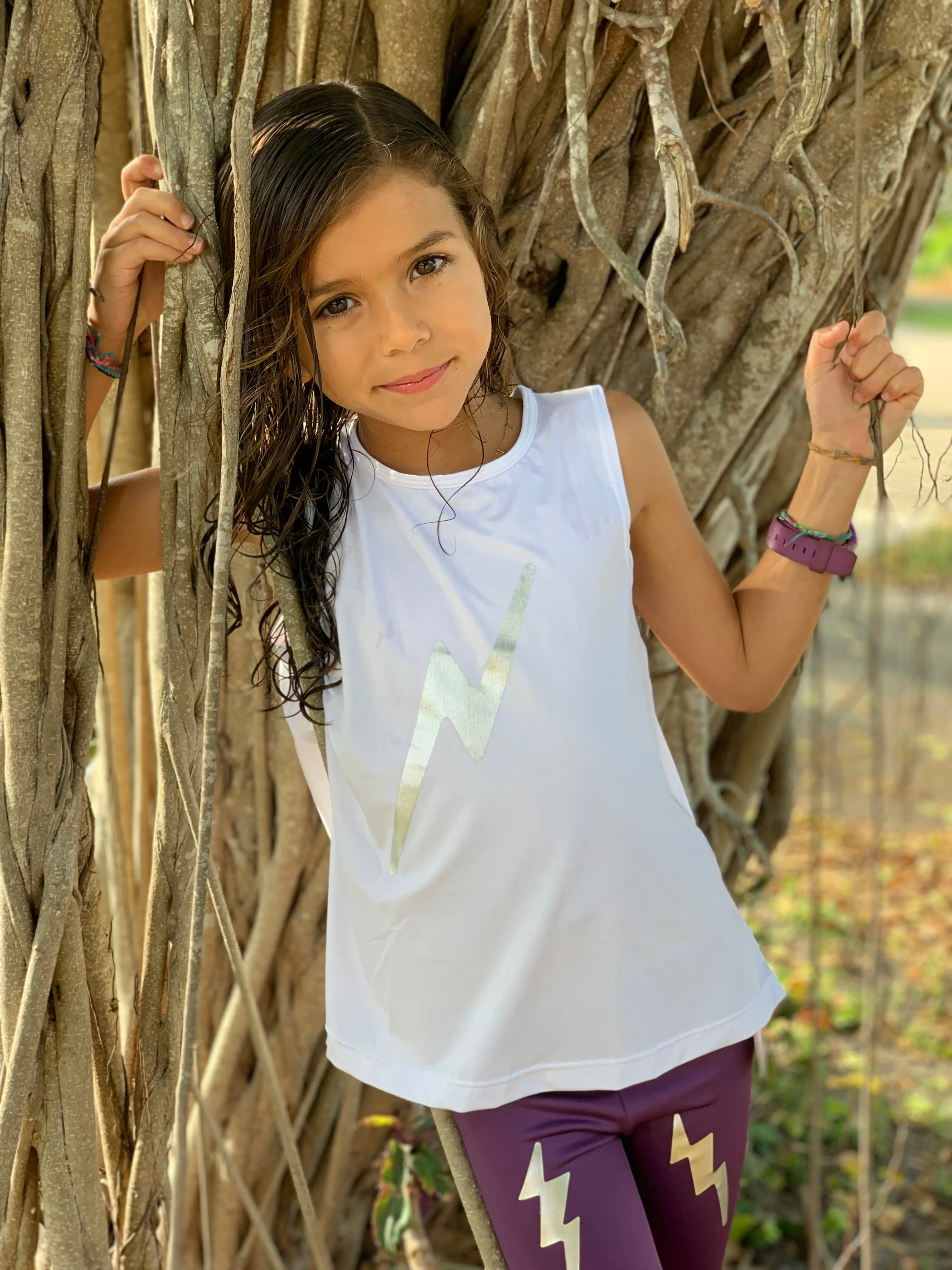 Bolt Silver White Tank