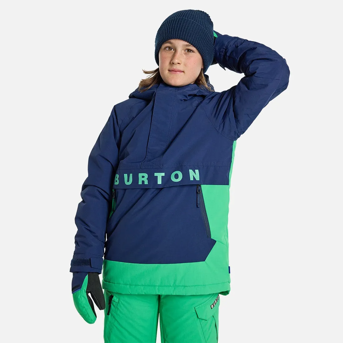BURTON Kids' Frostner Anorak 2024 - Dress Blue/Galaxy Green