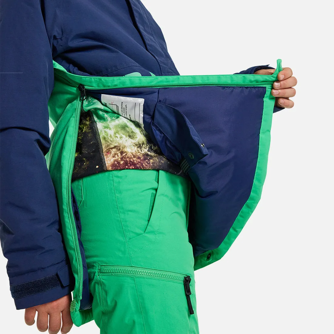 BURTON Kids' Frostner Anorak 2024 - Dress Blue/Galaxy Green