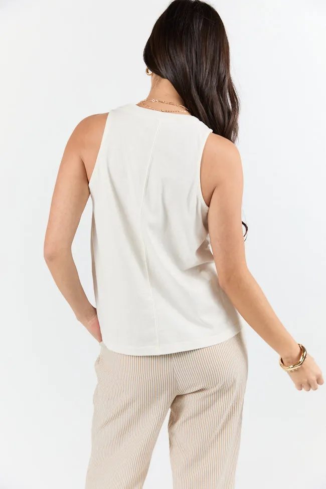 Casual Composure Off White Knit Tank Top