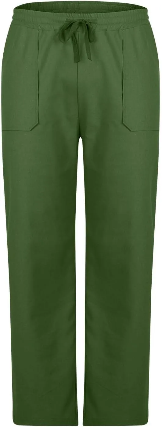 Casual Cotton and Linen Pants Men's Summer Elastic Waist Drawstring Slim-fit Tracksuit Pants 2025