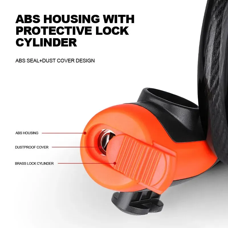Coiled Bike Cable Lock with Mounting Bracket Secure and Weatherproof