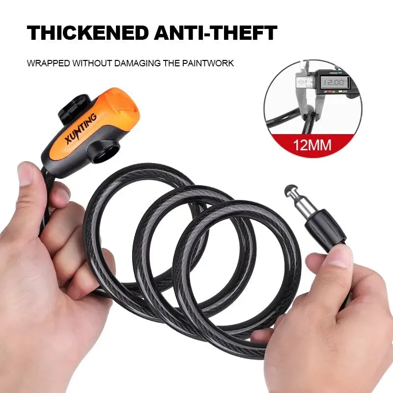 Coiled Bike Cable Lock with Mounting Bracket Secure and Weatherproof