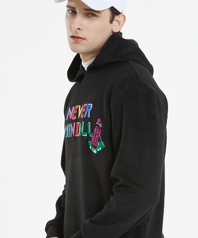 Common Deal Warm Raised Hoodie Round - Black