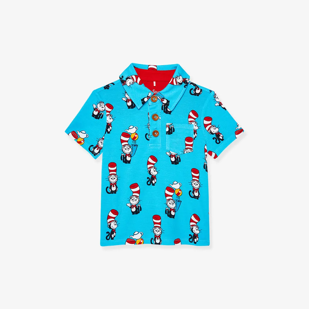 Dr. Seuss Cat in the Hat Collared Henley Top