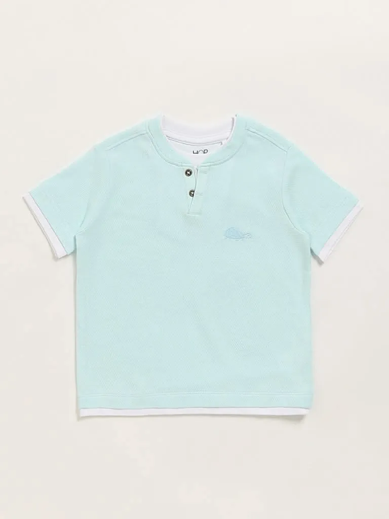 HOP Kids Blue Henley T-Shirt