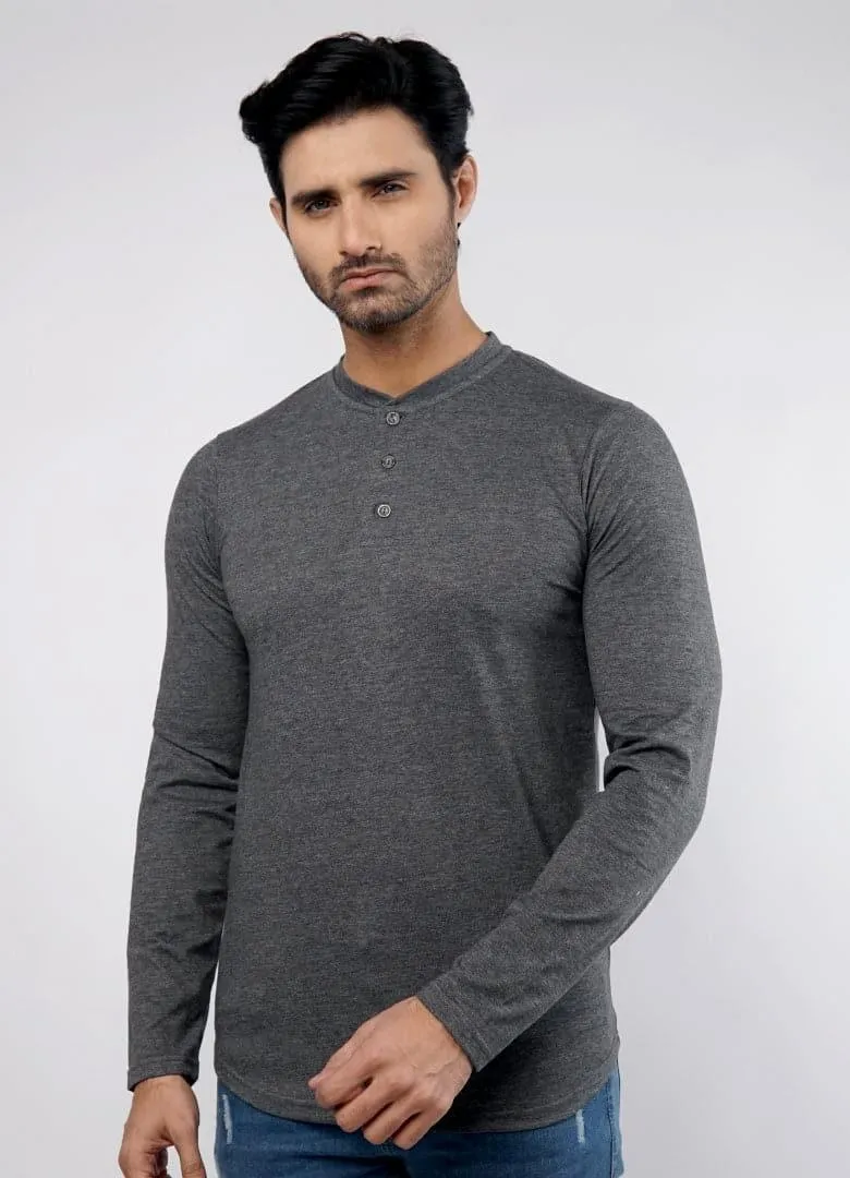 Ink Well Full Sleeves Henley Tshirt