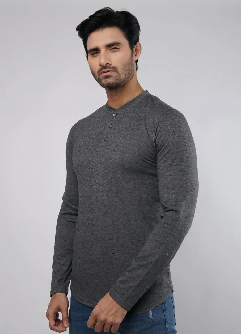 Ink Well Full Sleeves Henley Tshirt