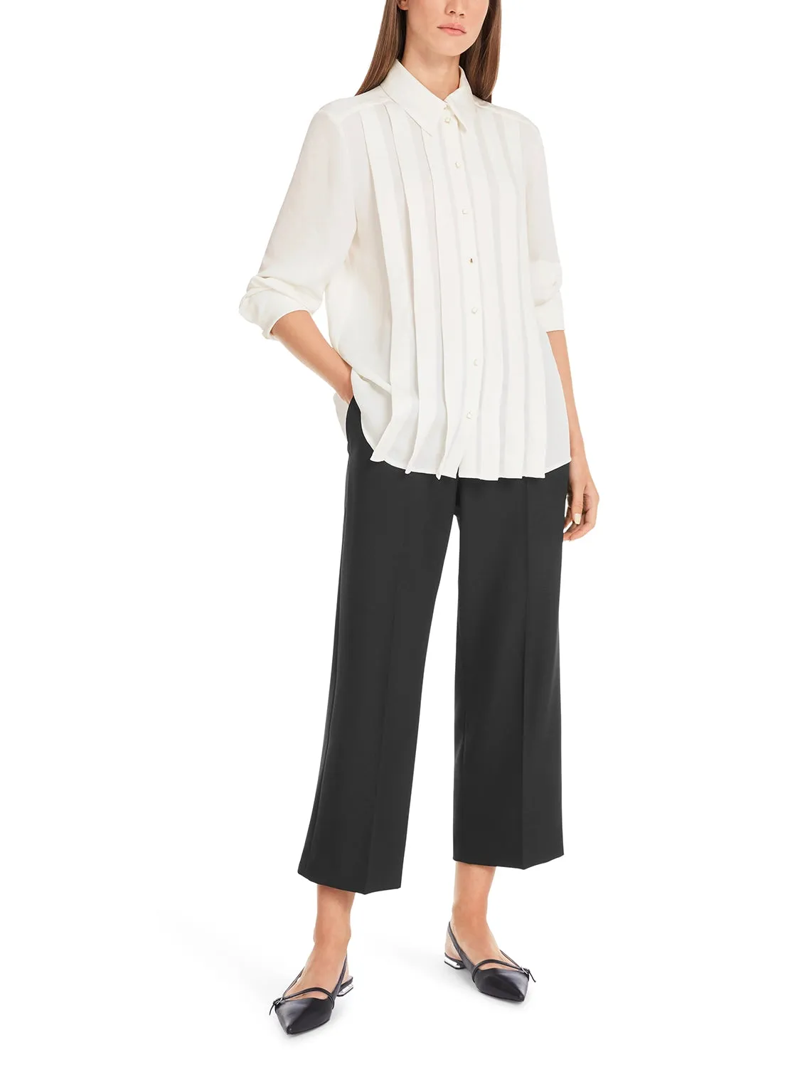Marc Cain Rethink Together Blouse with Pleats YC 51.18 W39 - Pre-Order May Delivery