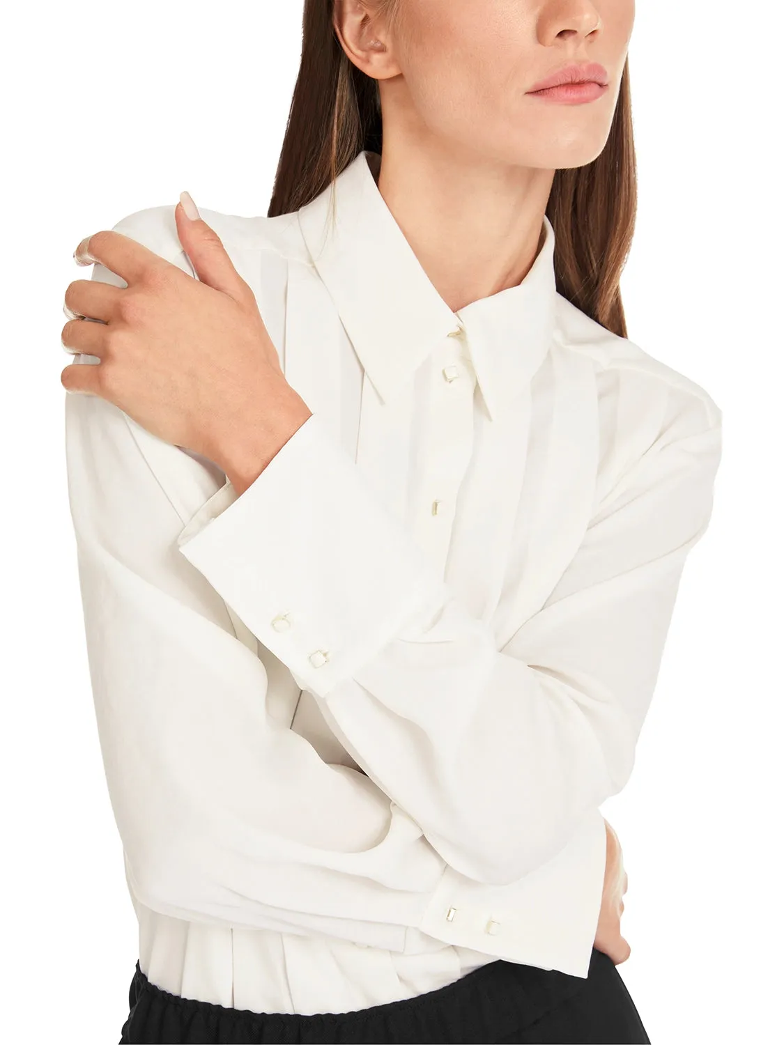 Marc Cain Rethink Together Blouse with Pleats YC 51.18 W39 - Pre-Order May Delivery