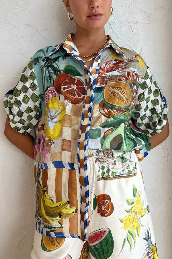 Poppy - Tropical Fruit Oversized Blouse