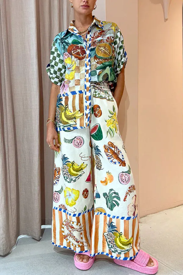Poppy - Tropical Fruit Oversized Blouse