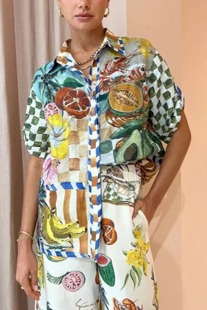 Poppy - Tropical Fruit Oversized Blouse
