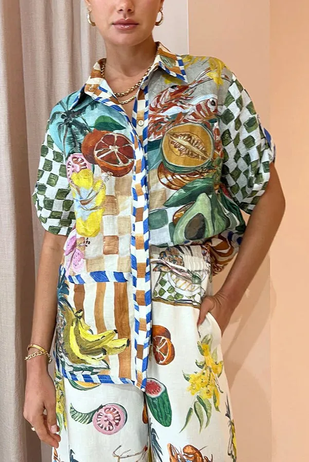 Poppy - Tropical Fruit Oversized Blouse