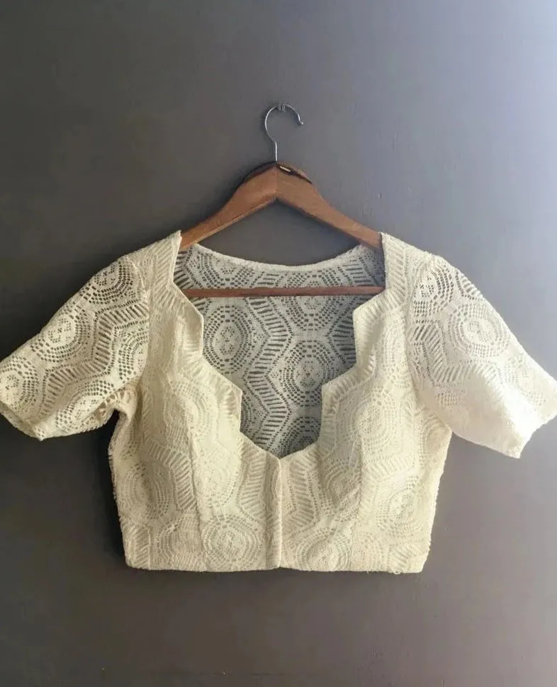 Readymade Elegant White Cotton Blouse