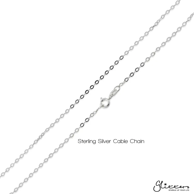 Sterling Silver Horizontal Bar Necklace-Medium