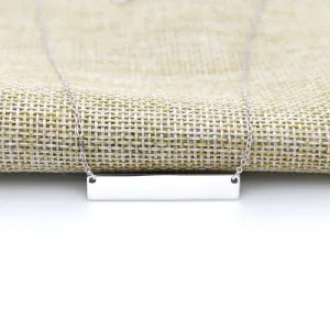 Sterling Silver Horizontal Bar Necklace-Medium