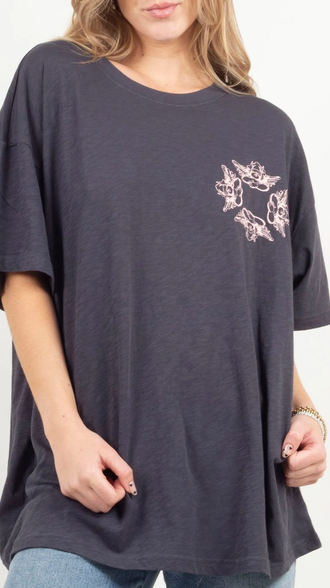 Up In Smoke BF Tee - Charcoal