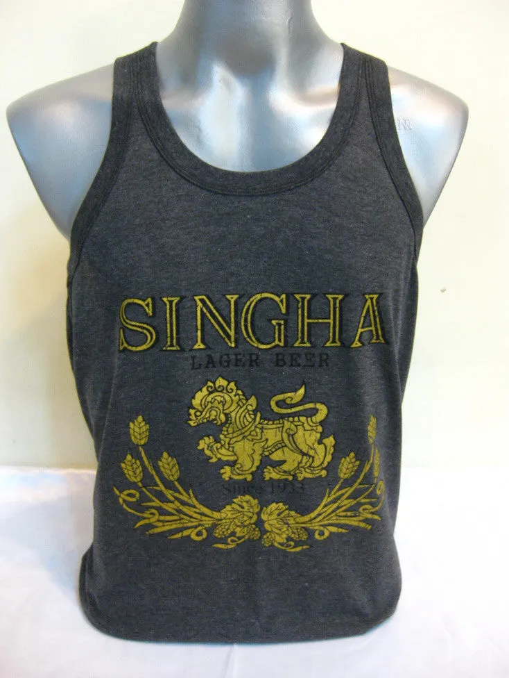 Vintage Style Singha Beer Tank Top in Black